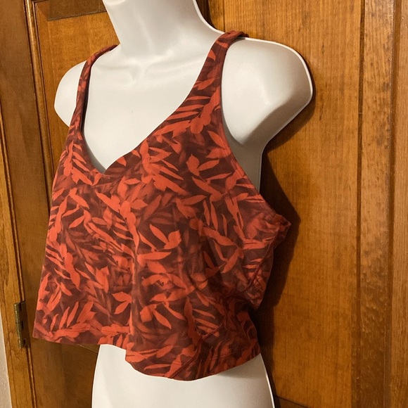 Lululemon Align Cropped Tank Top Spray Leaf Fireside Red Multi Size 14 - Picture 3 of 9